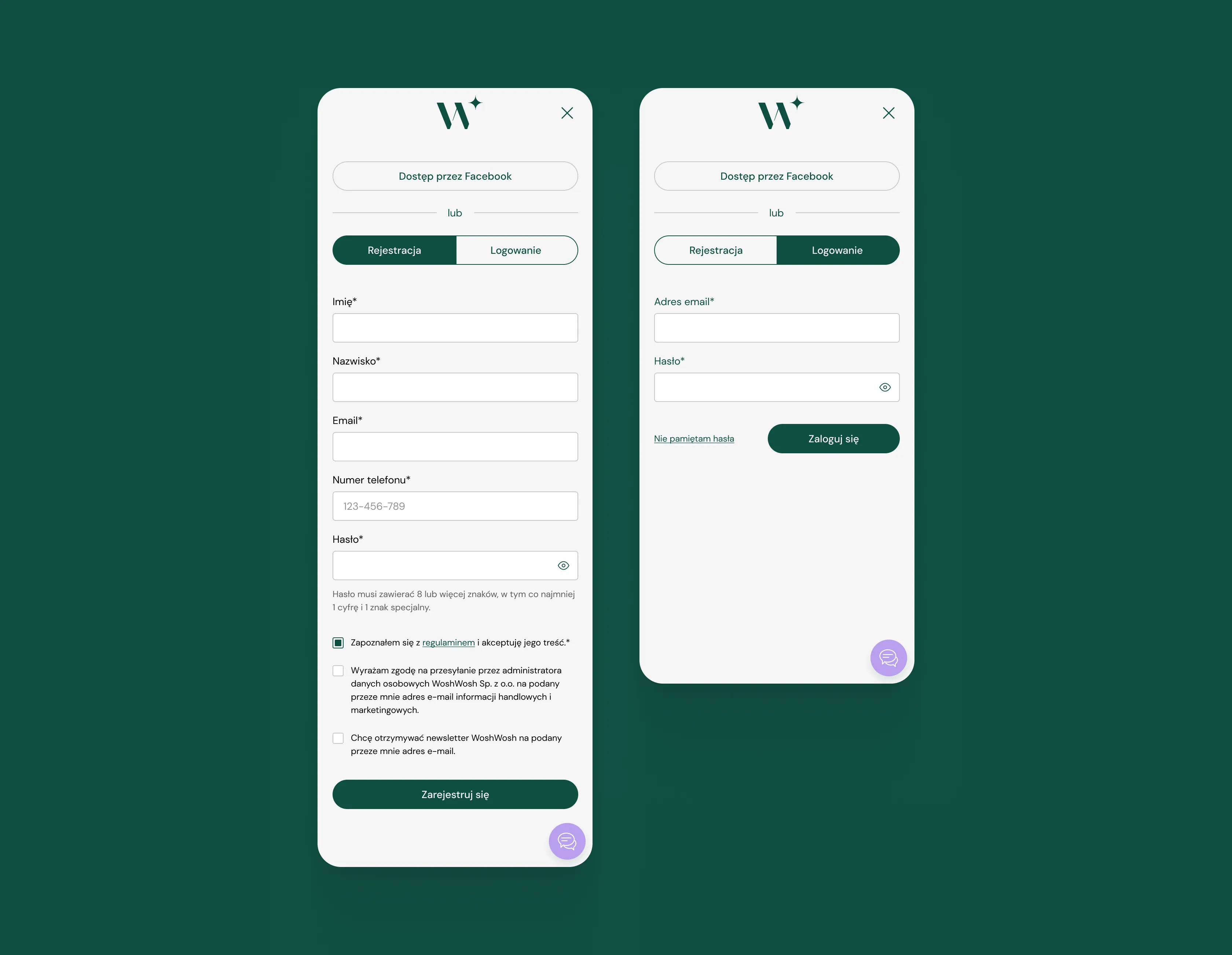 woshwosh – Registration & Login